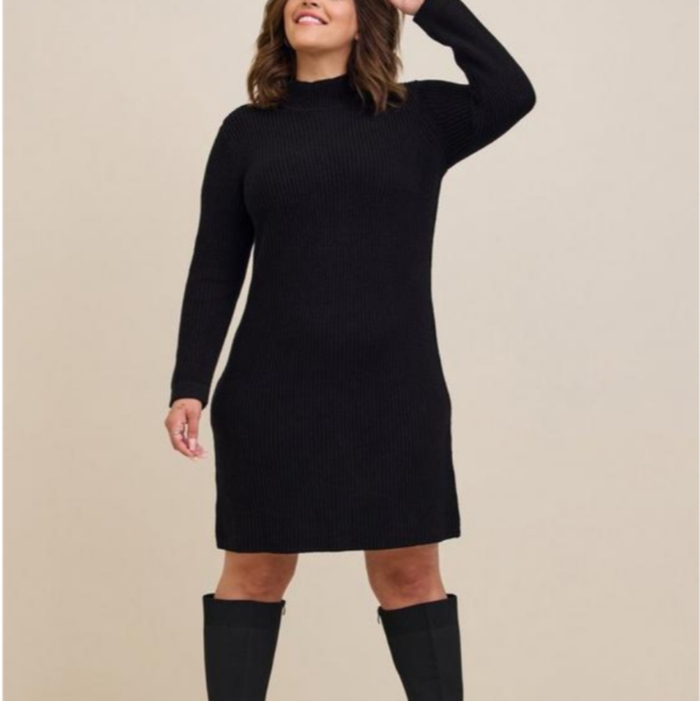 Torrid Mini Sweater Dress In Black